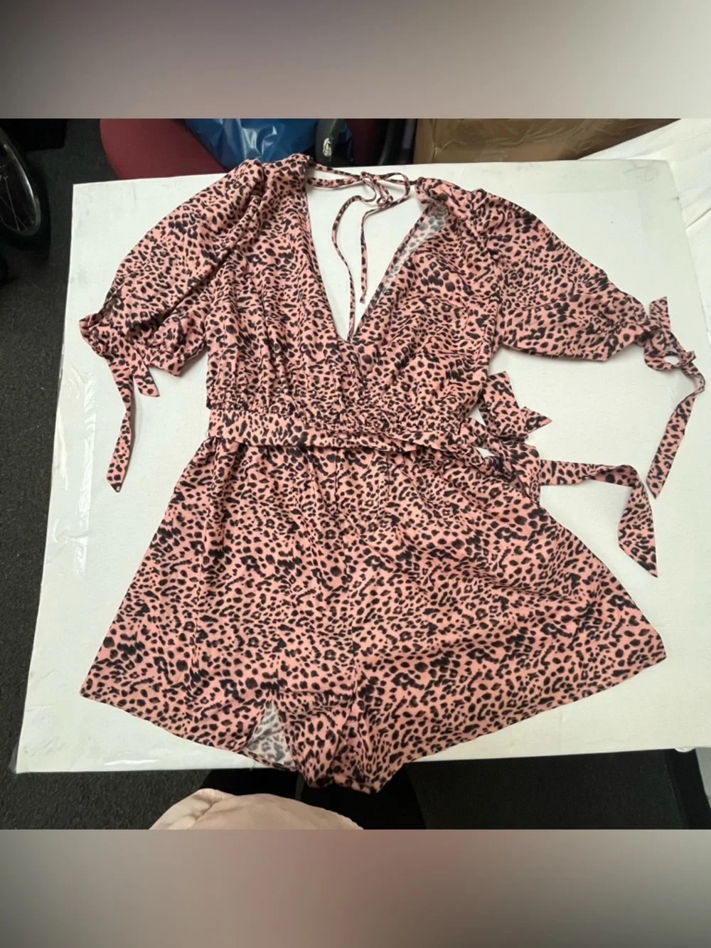 Leopard Print Wrap Romper xl fashion nova - Picture 2 of 8